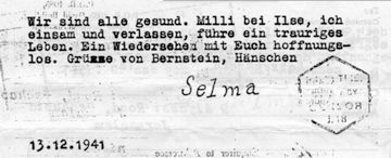 Brief Selma Frankenstein